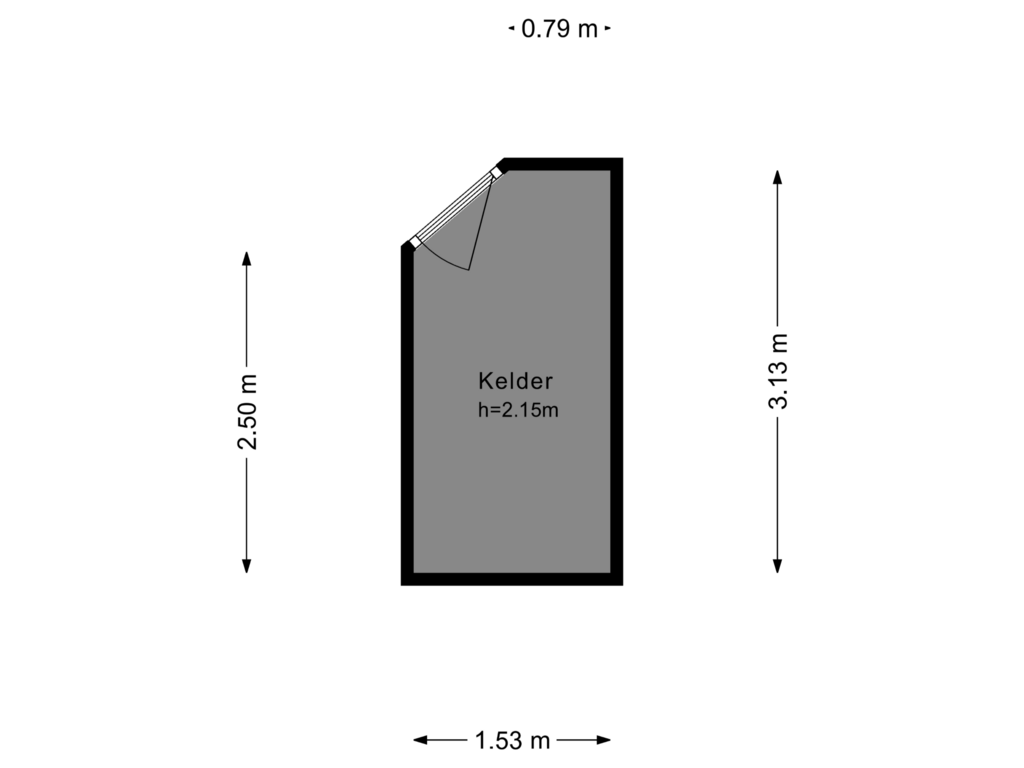 Bekijk plattegrond van Kelder van Jacob van Lennepkade 127-E