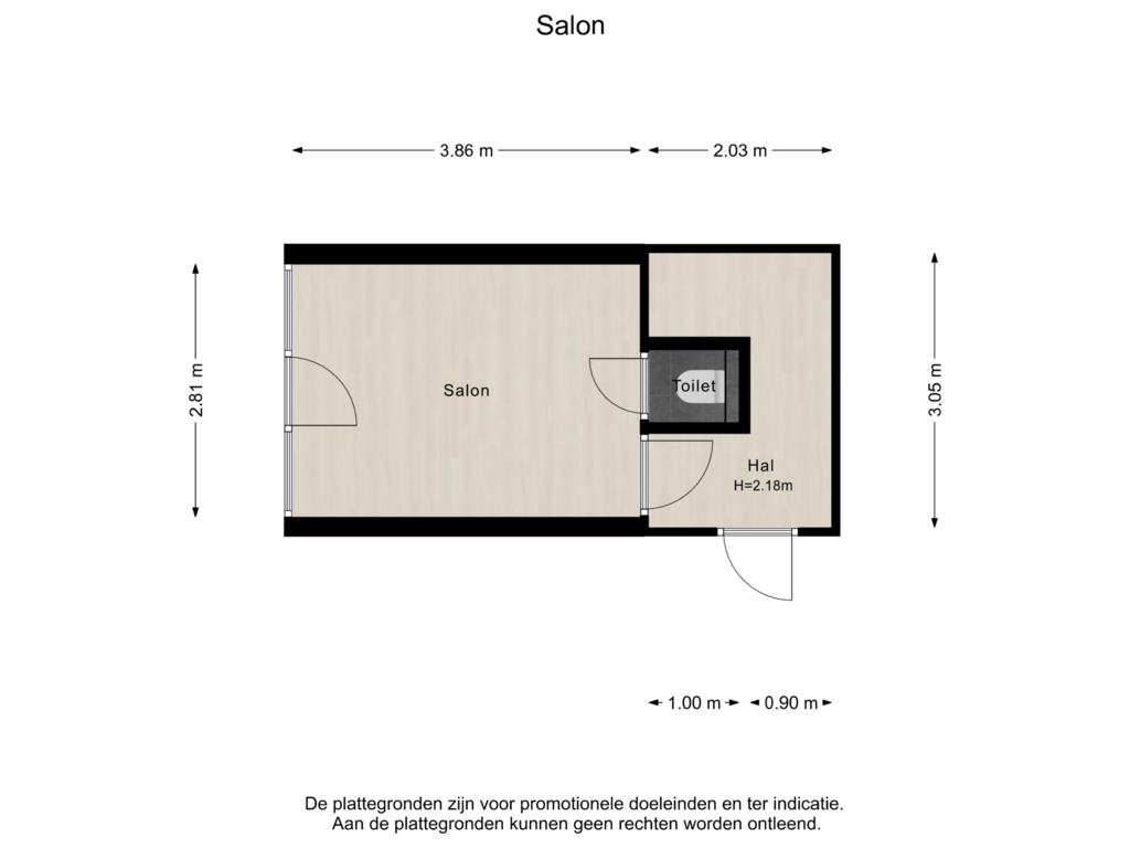 View floorplan of Salon of Marga Klompélaan 281