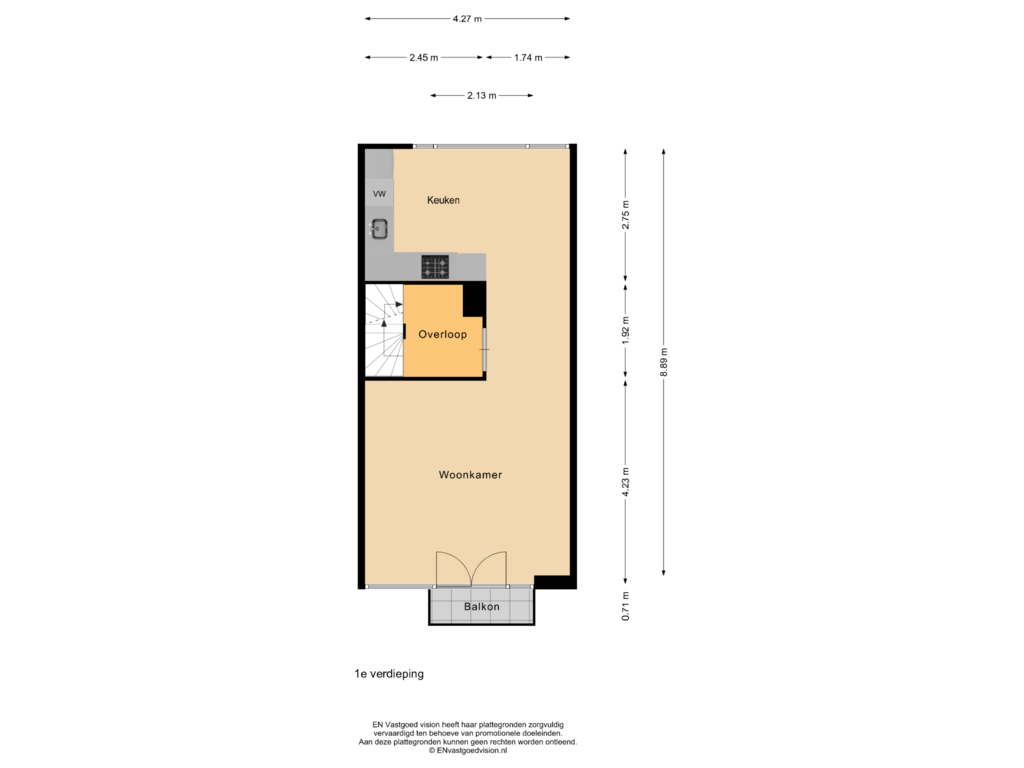 Bekijk plattegrond van 1e verdieping van Tretjakovlaan 11