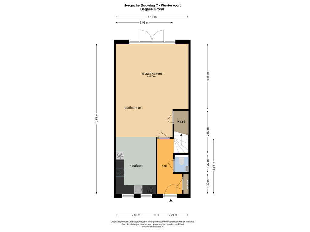 View floorplan of BEGANE GROND of Heegsche Bouwing 7