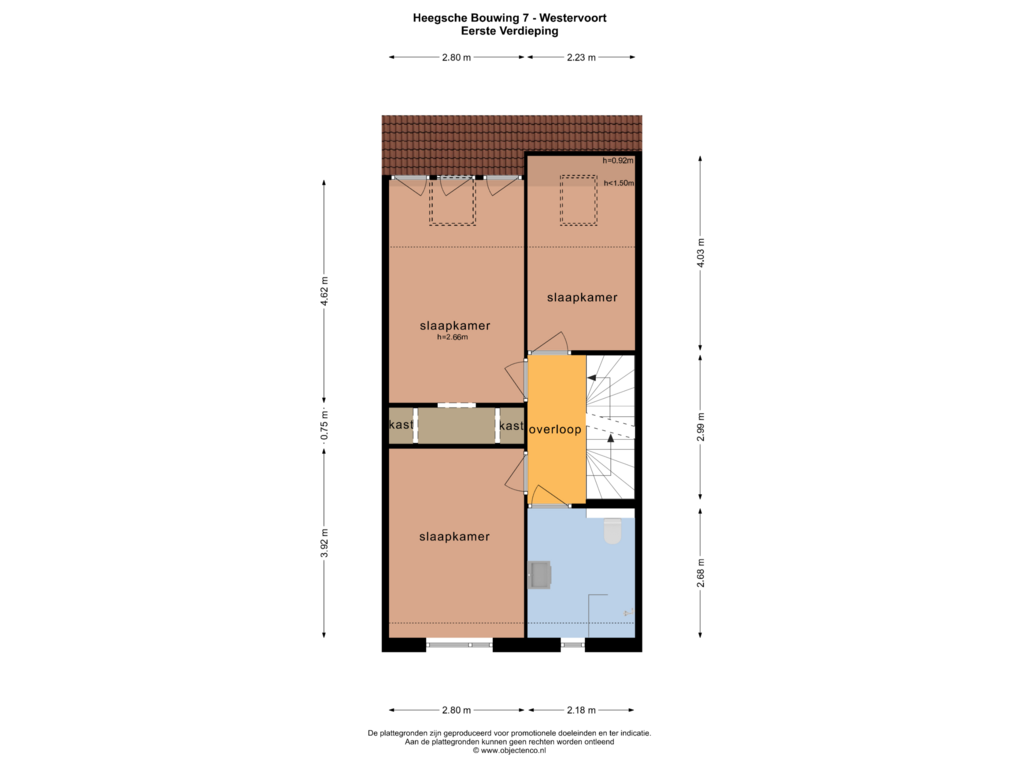 View floorplan of EERSTE VERDIEPING of Heegsche Bouwing 7