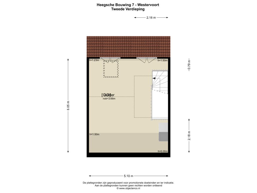 View floorplan of TWEEDE VERDIEPING of Heegsche Bouwing 7