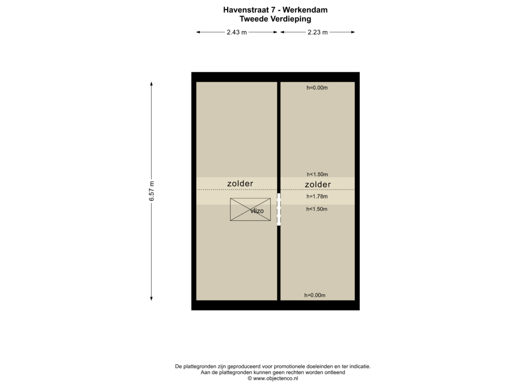 View floorplan of Tweede Verdieping of Havenstraat 7