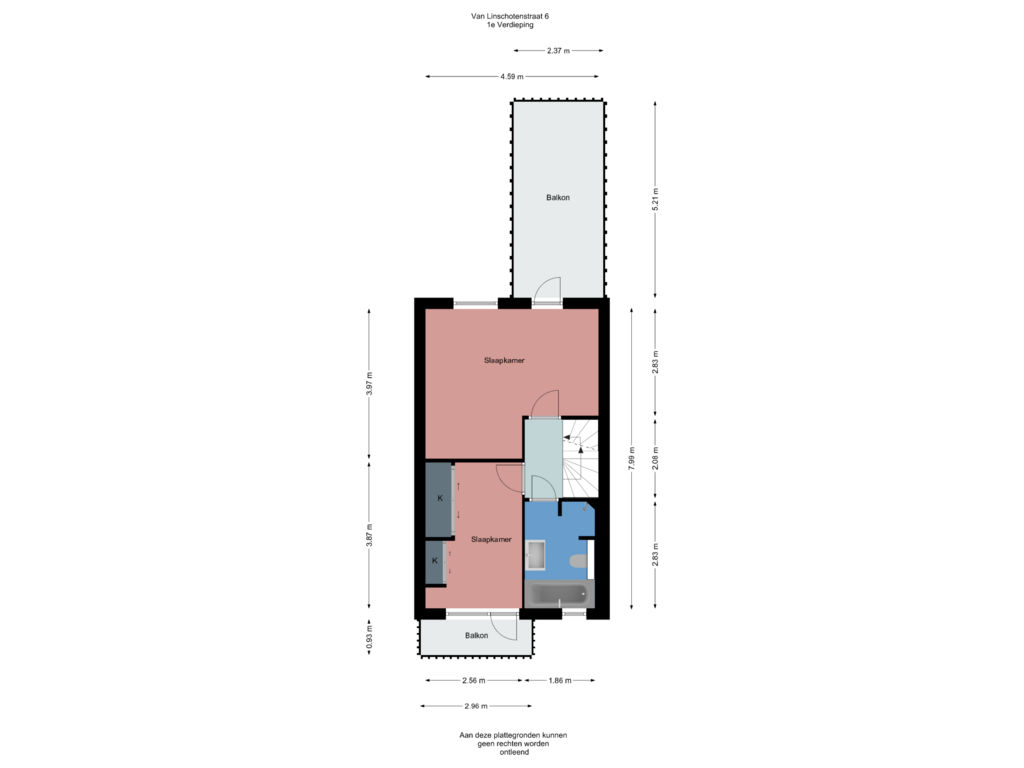 Bekijk plattegrond van 1e Verdieping van Van Linschotenstraat 6