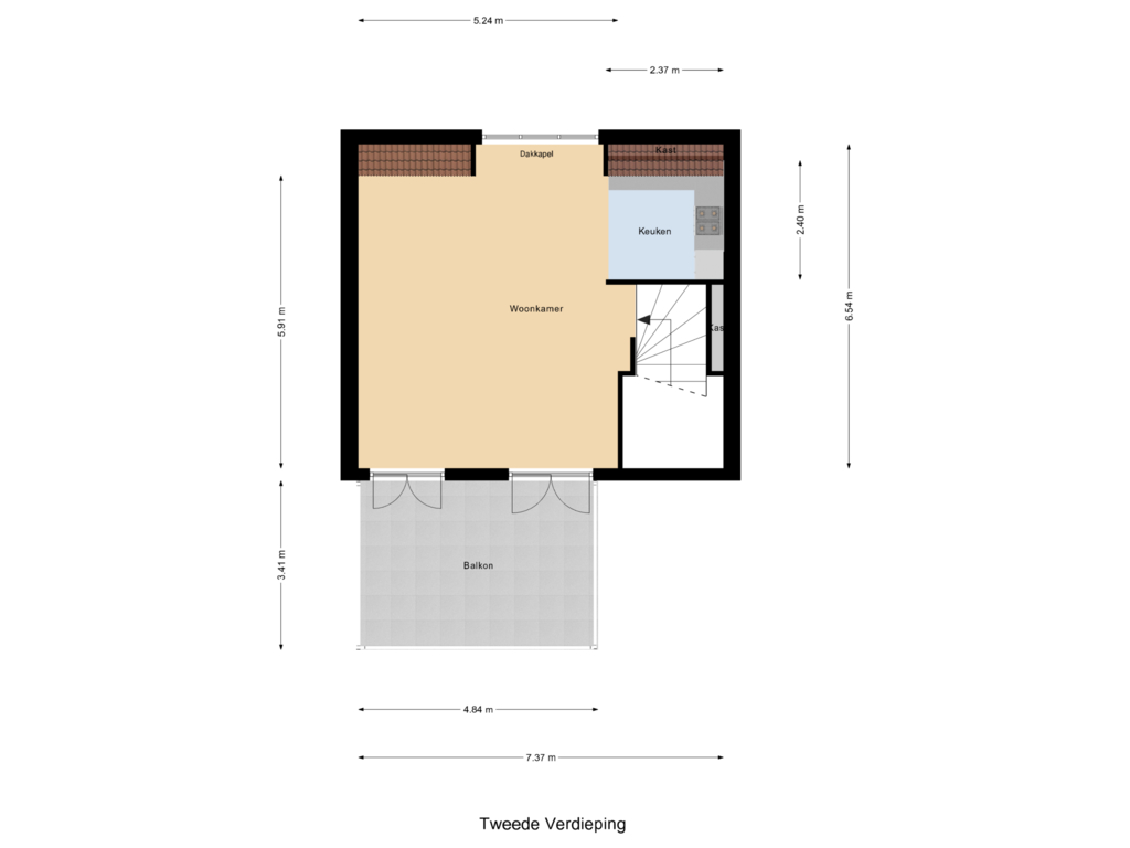 Bekijk plattegrond van Tweede Verdieping van Clarissenhof 2