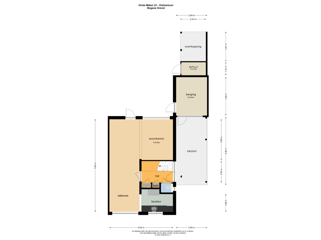 Bekijk plattegrond van BEGANE GROND van Grote Maten 23