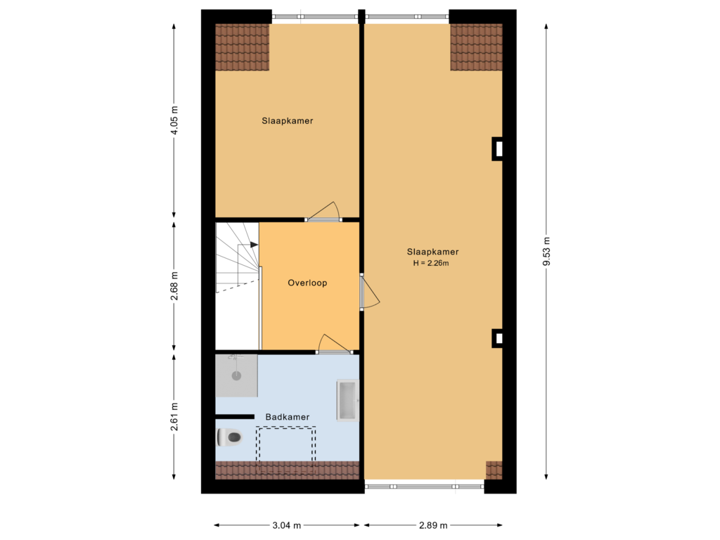 View floorplan of Eerste verdieping of Smeepoortenbrink 14