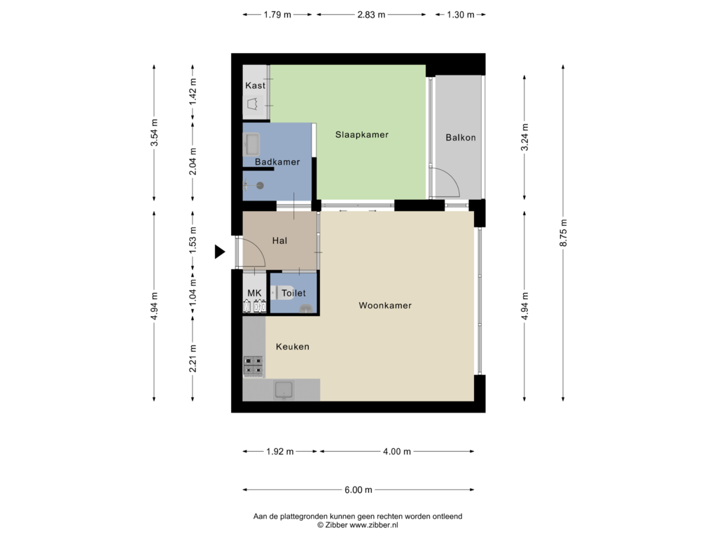 View floorplan of Appartement of Sweelinckplein 136