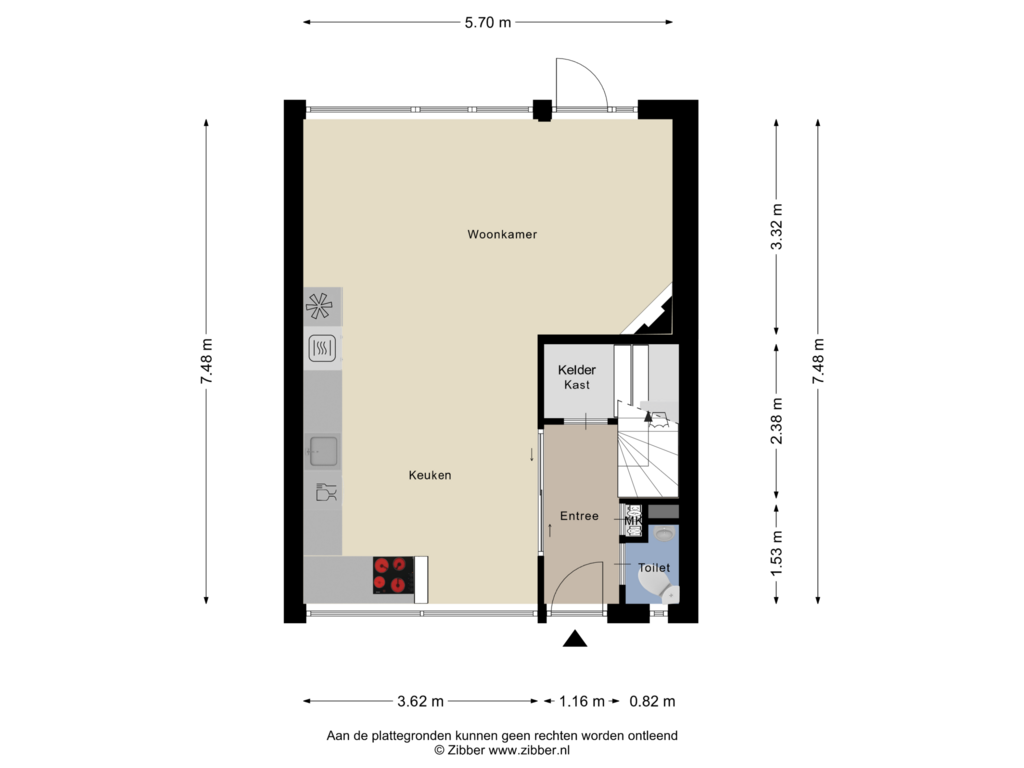 View floorplan of Begane Grond of Troelstrastraat 27