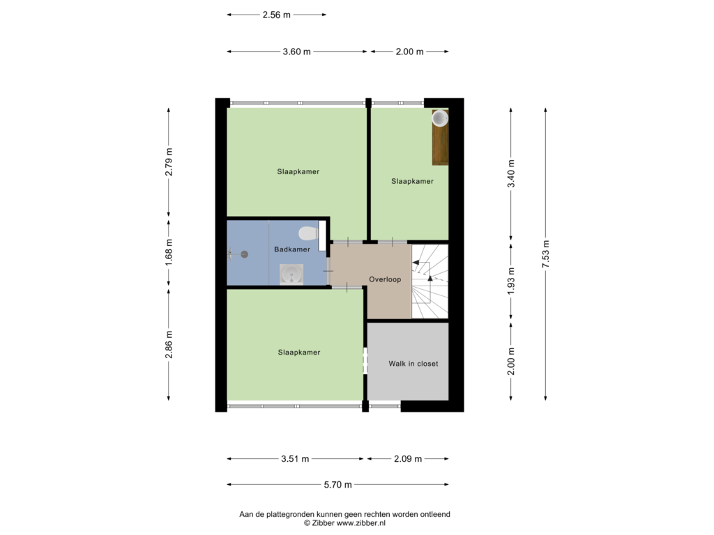 View floorplan of Eerste Verdieping of Troelstrastraat 27