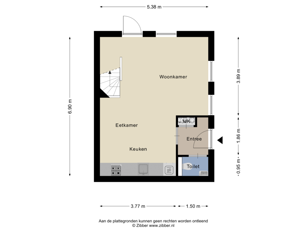 View floorplan of Begane Grond of Wandgreppel 23