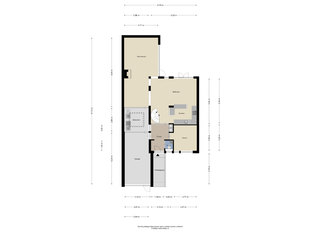 Bekijk plattegrond van Begane Grond van Brabantring 25