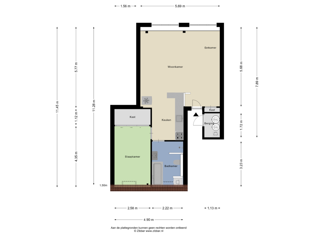 Bekijk plattegrond van Appartement van Monsterstraat 4-J