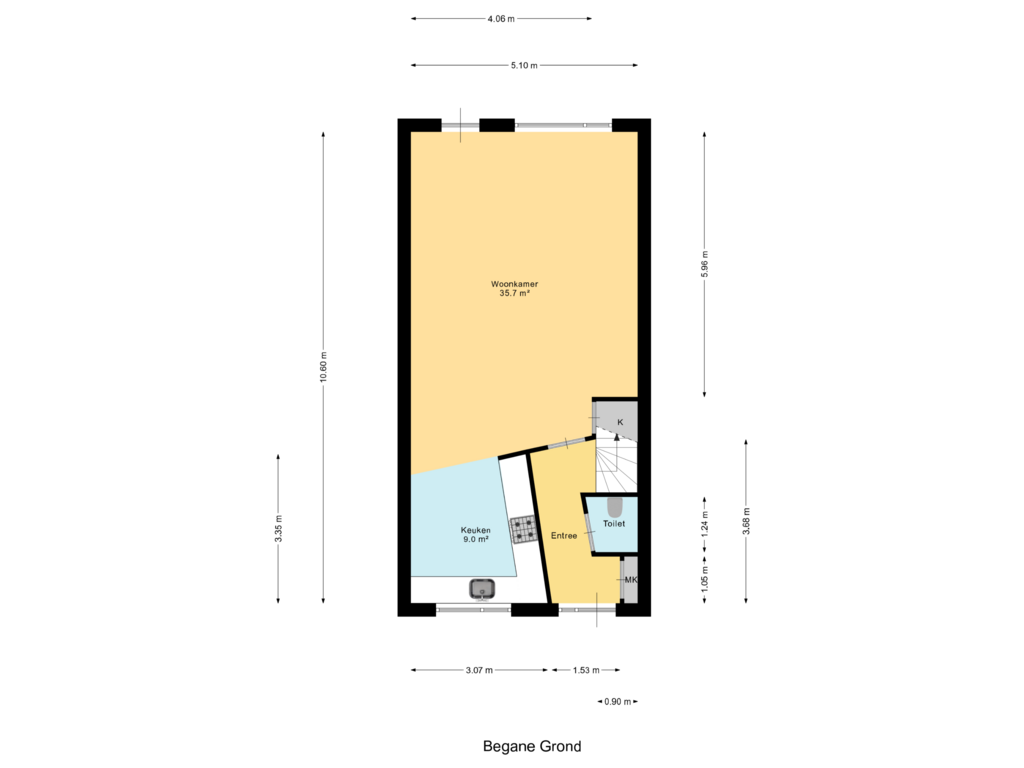 Bekijk plattegrond van Begane Grond van Burgemeester Winklerstraat 45