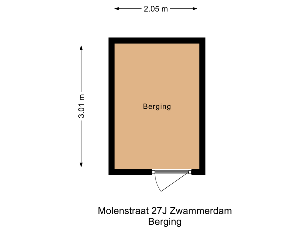 Bekijk plattegrond van Berging van Molenstraat 27-J