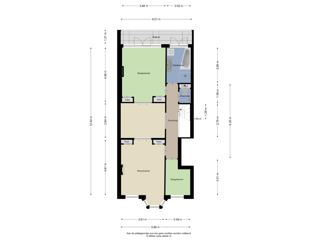 Bekijk plattegrond van Eerste verdieping van Bergweg 241-B