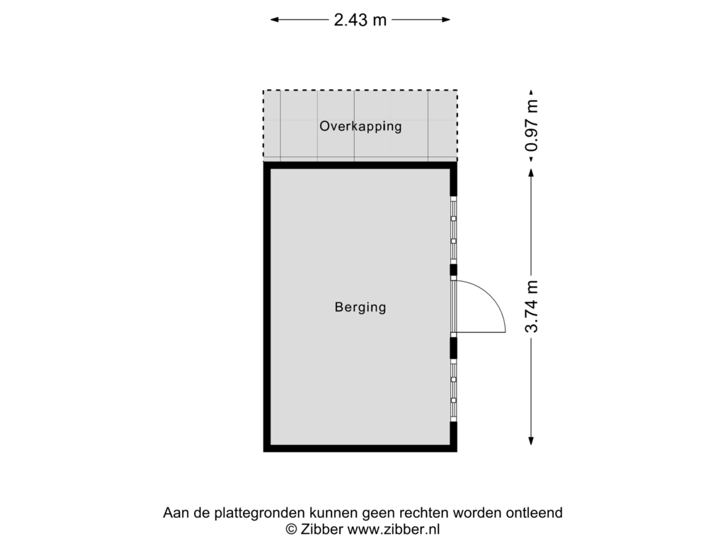 Bekijk plattegrond van Berging van Bergweg 241-B