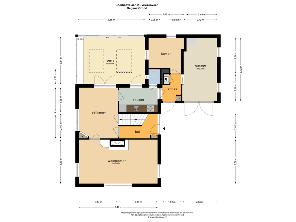 View floorplan of BEGANE GROND of Boerhaavelaan 2