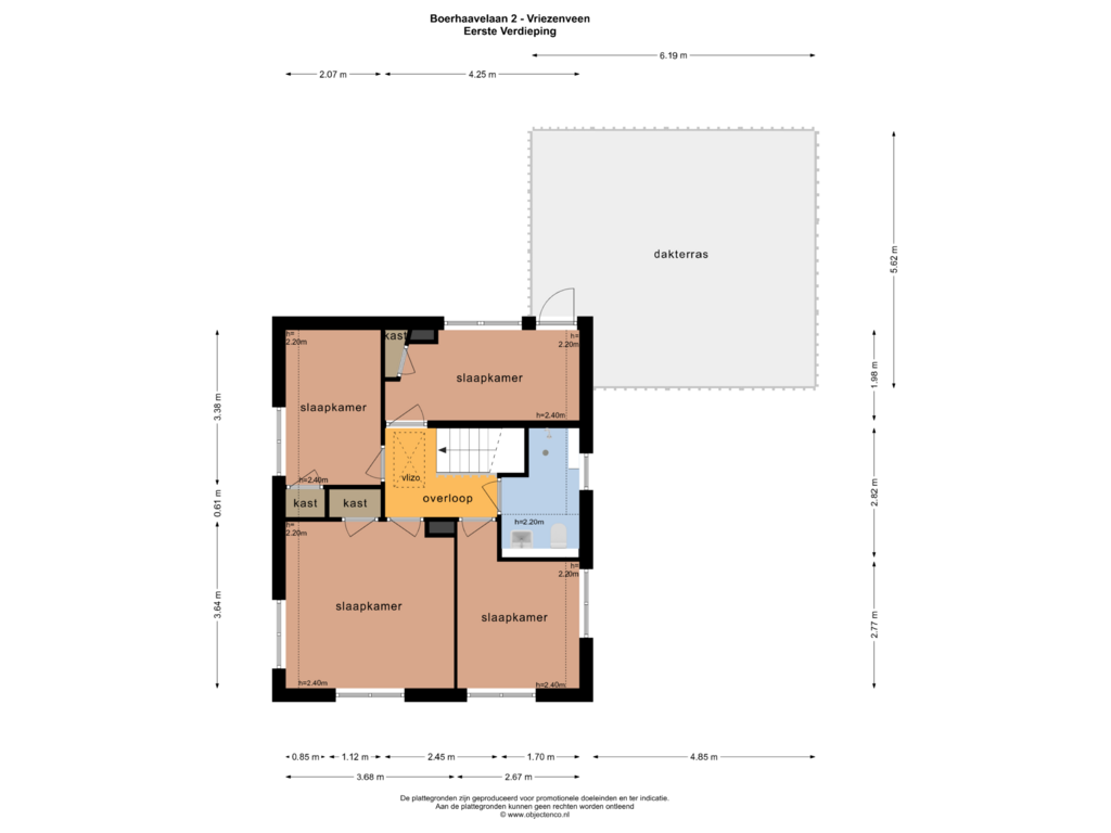 View floorplan of EERSTE VERDIEPING of Boerhaavelaan 2