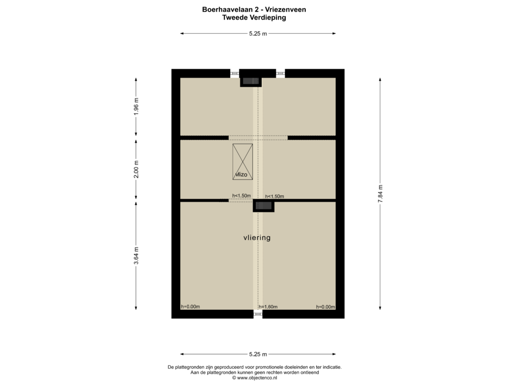 View floorplan of TWEEDE VERDIEPING of Boerhaavelaan 2