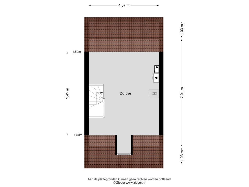 Bekijk plattegrond van Zolder van Tuinmanslaan 61