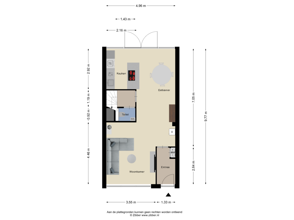 Bekijk plattegrond van Begane Grond van de Huisstede 5