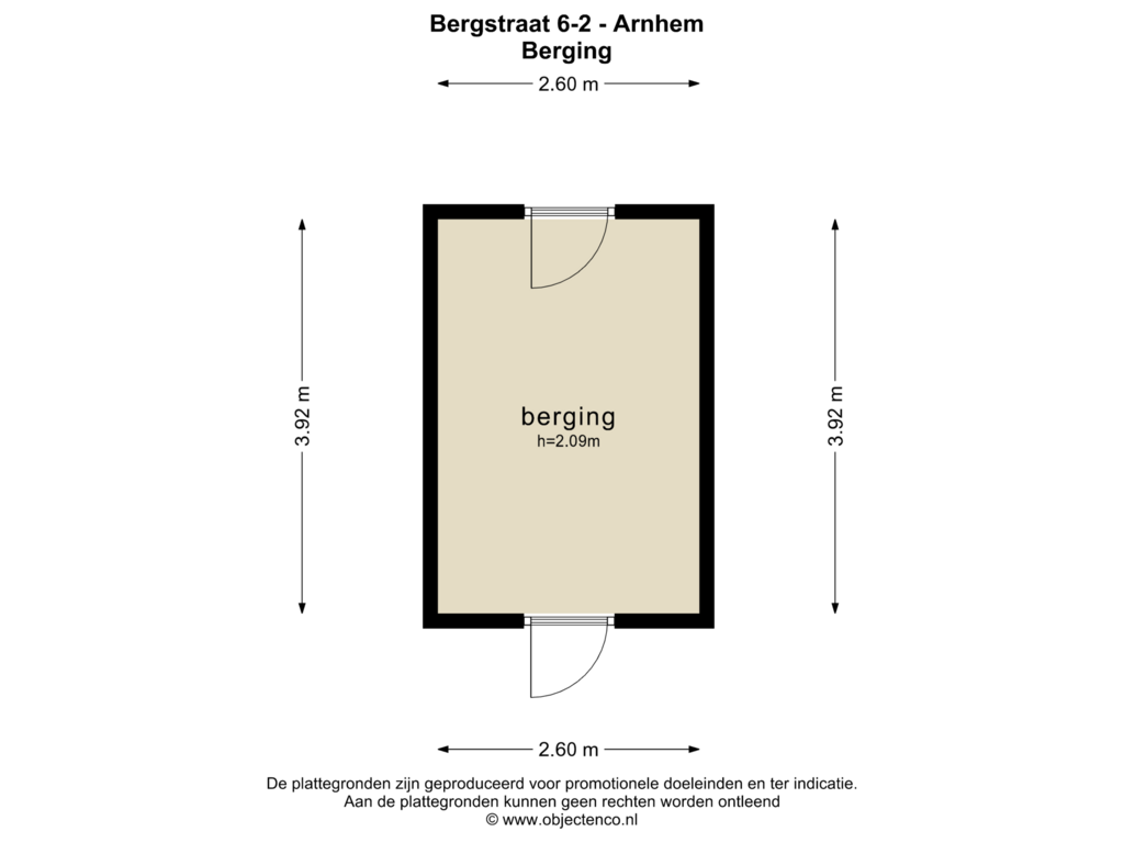 View floorplan of BERGING of Bergstraat 6-2