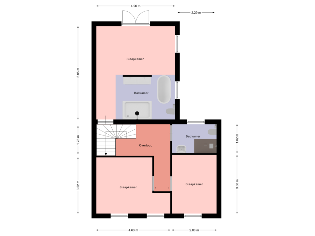 Bekijk plattegrond van Floor 1 van Ambyerstraat Noord 6