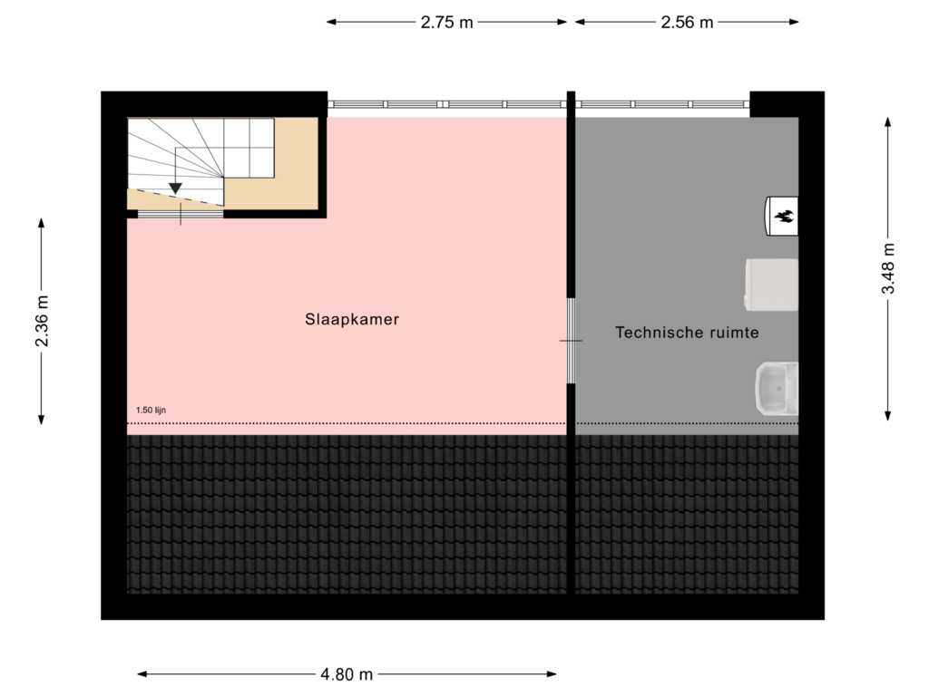 Bekijk plattegrond van Floor 2 van Ambyerstraat Noord 6