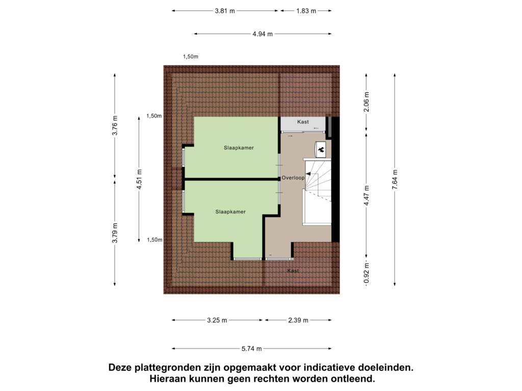 View floorplan of Tweede Verdieping of Uitenhage de Miststraat 11