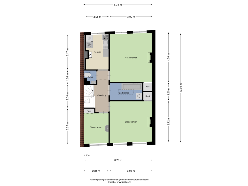 View floorplan of Tweede verdieping of Utrechtse Veer 12-B