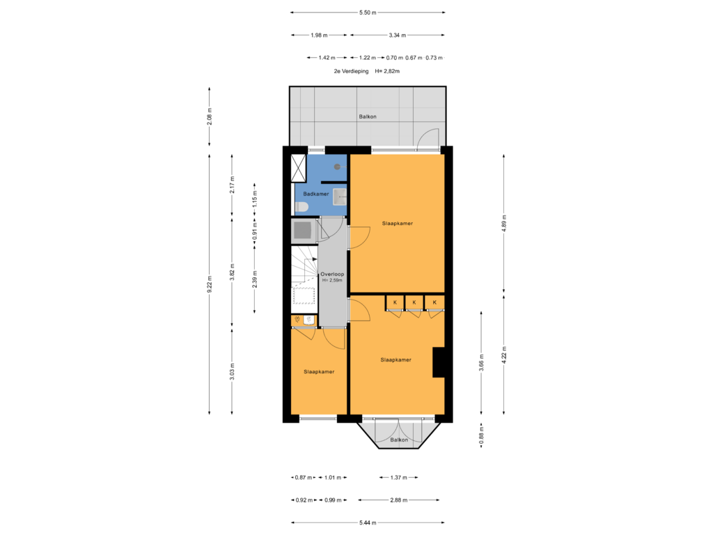 Bekijk plattegrond van 2e Verdieping van Nicolaas Tulpstraat 30