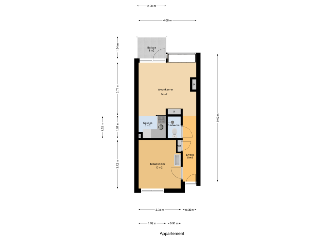 Bekijk plattegrond van Appartement van Ravellaan 165