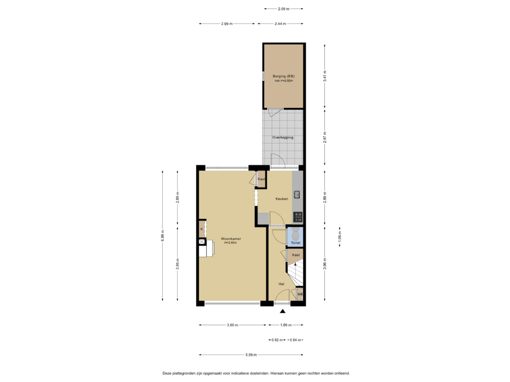 View floorplan of Begane grond of Narcissenstraat 9