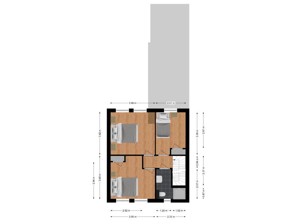 View floorplan of Eerste verdieping of Julianastraat 24