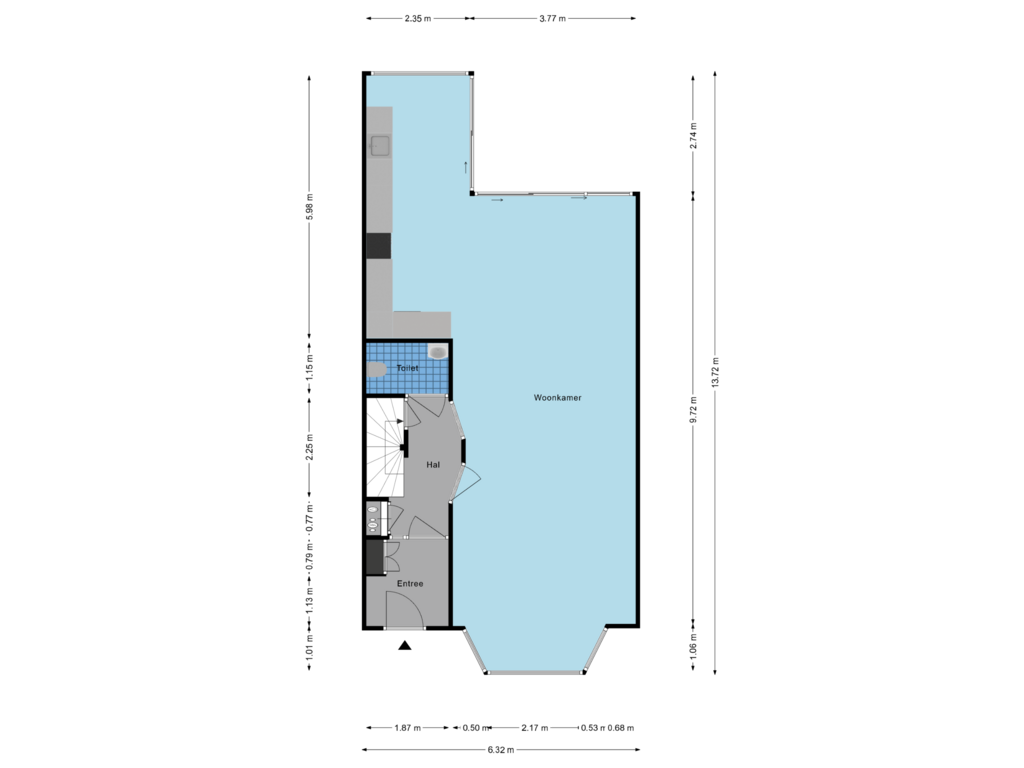 Bekijk plattegrond van Begane grond van Henegouwselaan 83