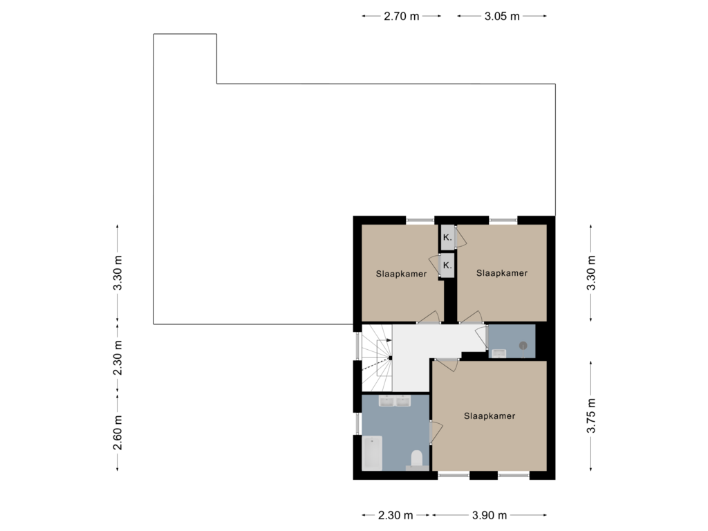 View floorplan of Verdieping 1 of Margrietlaan 14