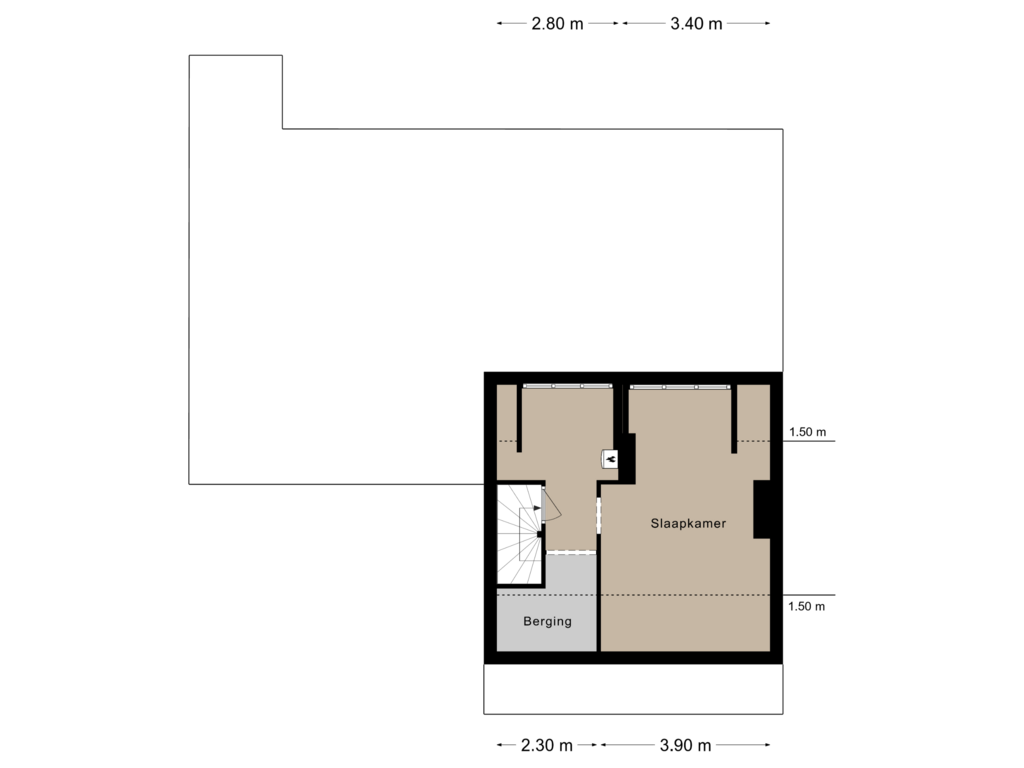 View floorplan of Verdieping 2 of Margrietlaan 14