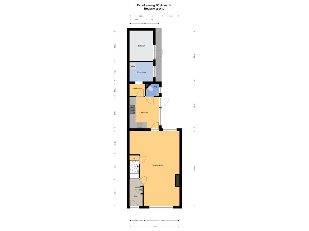 Bekijk plattegrond van Begane grond van Broekseweg 33