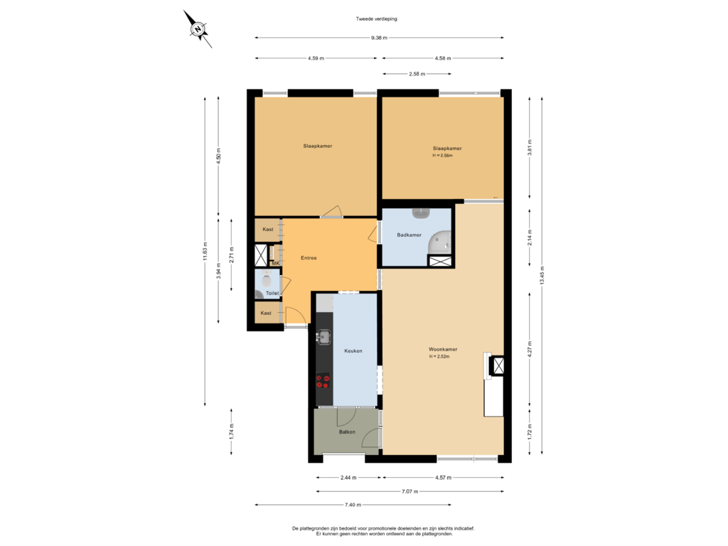 Bekijk plattegrond van Tweede verdieping van Olstgracht 131