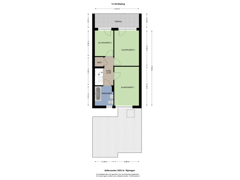 View floorplan of 1e Verdieping of Zellersacker 2023