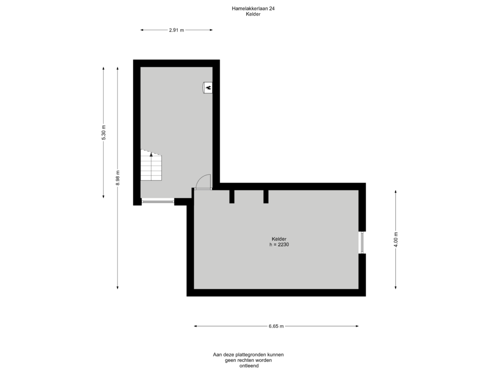 Bekijk plattegrond van Kelder van Hamelakkerlaan 24