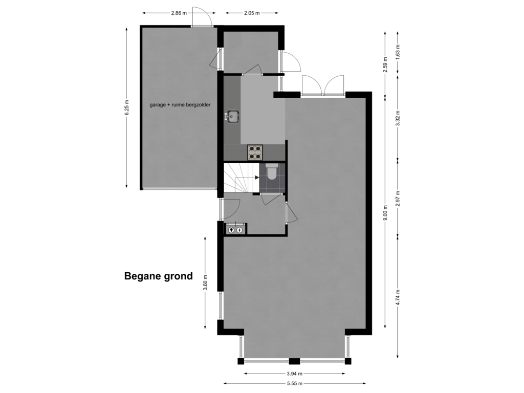 View floorplan of Begane grond of Batelier 50