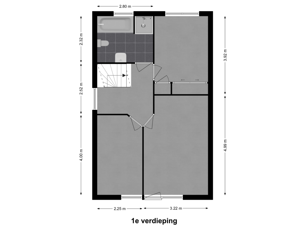 View floorplan of 1e verdieping of Batelier 50