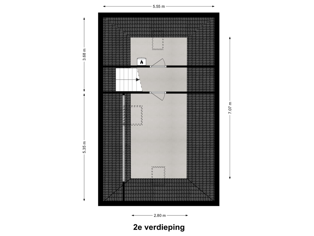 View floorplan of 2e verdieping of Batelier 50