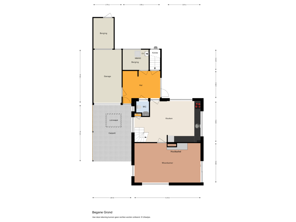 Bekijk plattegrond van Begane Grond van De Hietbrink 81