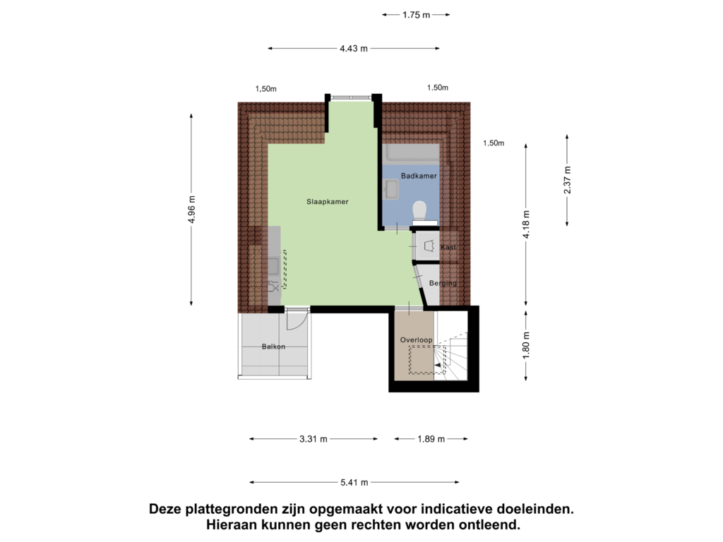 Bekijk plattegrond van Vierde verdieping van Albert Cuypstraat 129-4