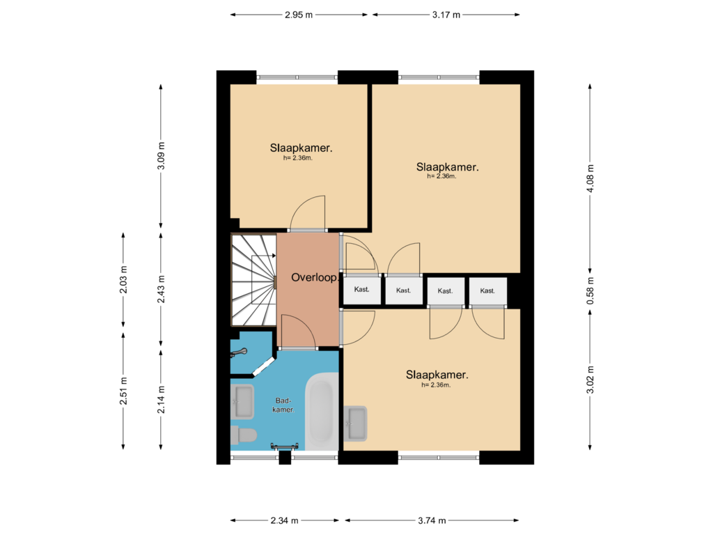 Bekijk plattegrond van 1e Verdieping van Dorresteinseweg 34