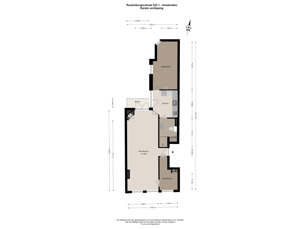 Bekijk plattegrond van 1e_verd van Rustenburgerstraat 322-1