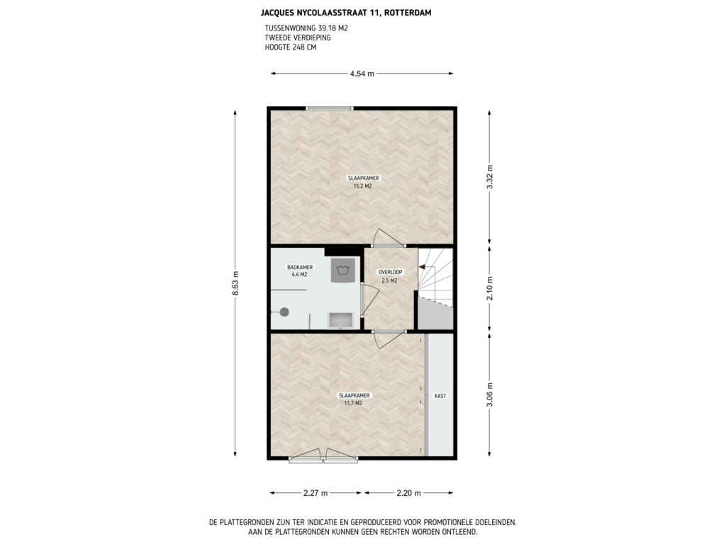 Bekijk plattegrond van 2e Verdieping van Jacques Nycolaasstraat 11